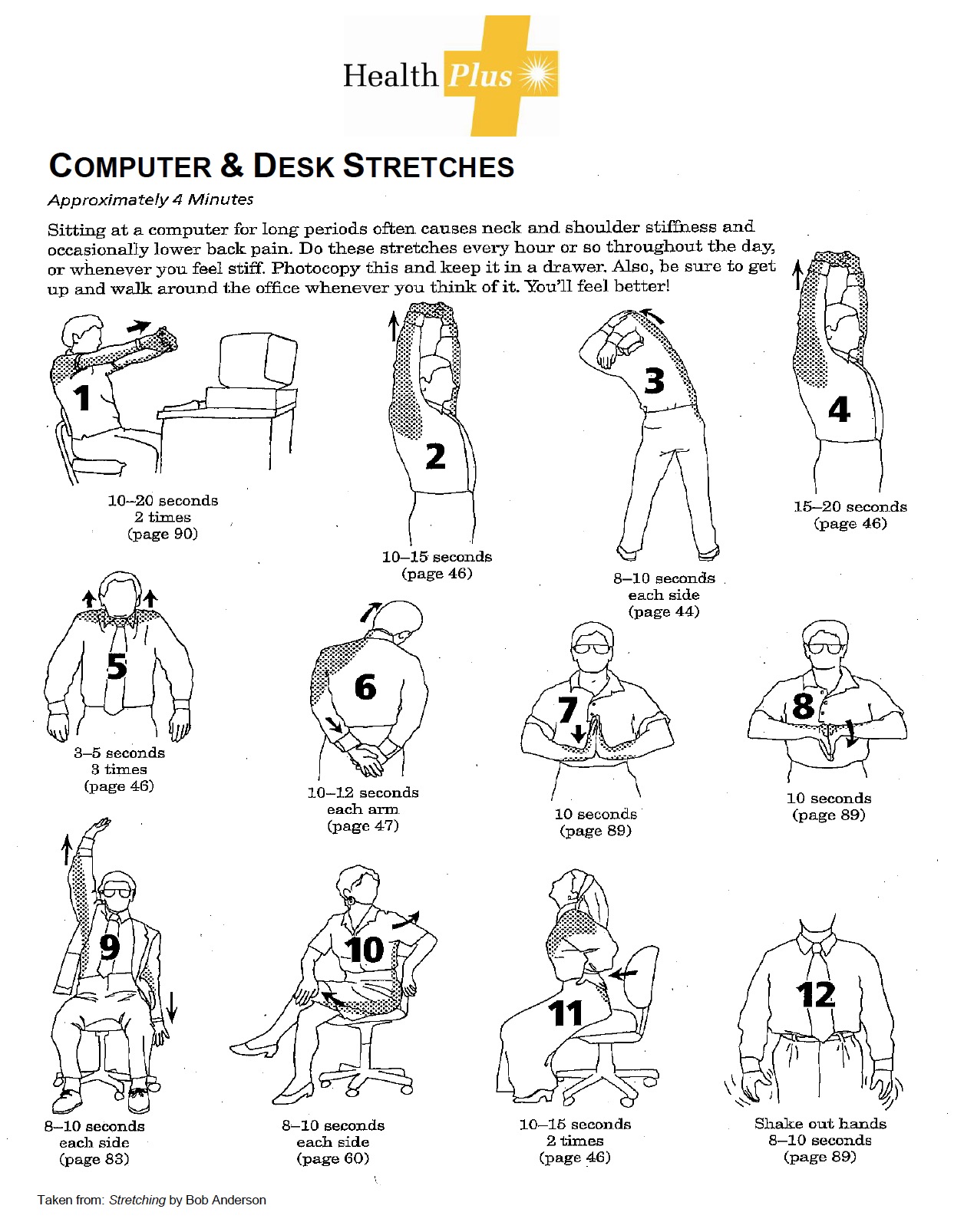 Computer and Desk Stretches BlueArbor